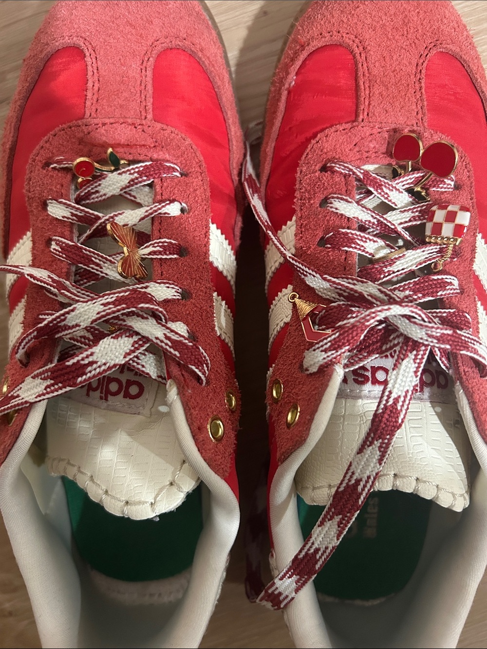 adidas Wales Bonner samba Red Suede & Canvas Sneakers - Picture 4 of 6